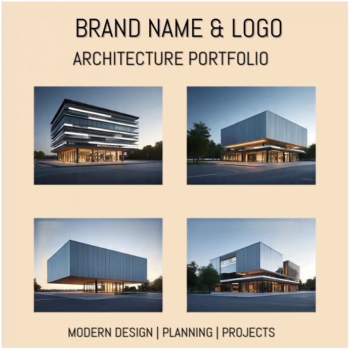 White Collage Architecture Portfolio Instagram Post template