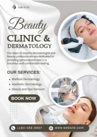 White Collage Beauty Clinic And Y A4 template