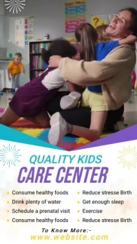 White Collage Child Daycare Instagram Reel template