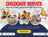 White Collage Childcare Service Flyer (us Letter) template