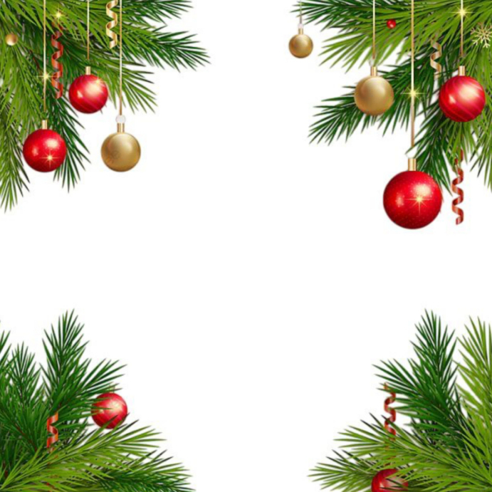 White Collage Christmas Pine Corner Frame With Ornament Instagram Post ...