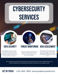 White Collage Cybersecurity Services Flyer (us Letter) template