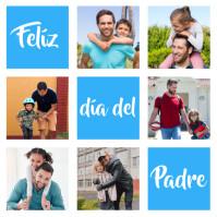 White Collage Diseño De Collage Para Papá – Regalo Digital Con Fotos Instagram Post template