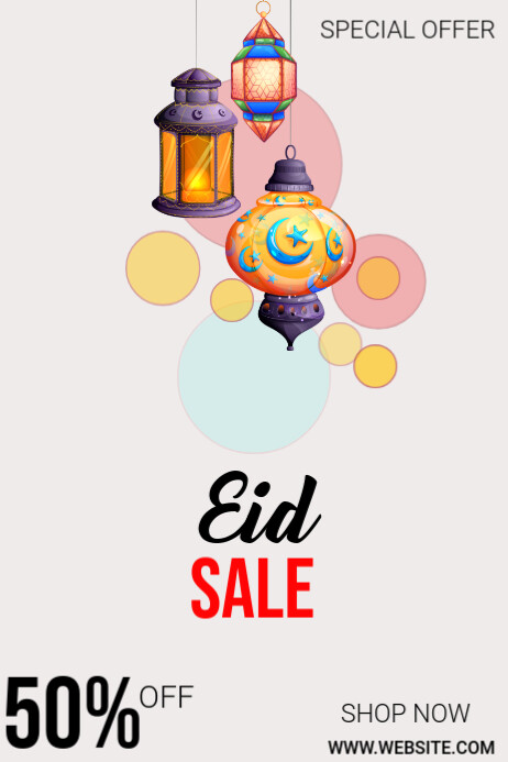 White Collage Eid Sale Special Offer  Banner 4' × 6' template