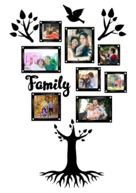 White Collage Family Collage Tree A4 template