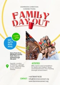 White Collage Family Day Out Event Poster A3 template