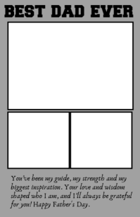 White Collage Father's Day Frame Half Page Wide Halv side bred template
