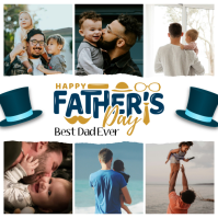 White Collage Father's Day Instagram Post Instagram-opslag template
