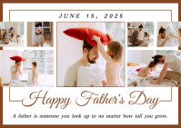 White Collage Father's Day Postcard template