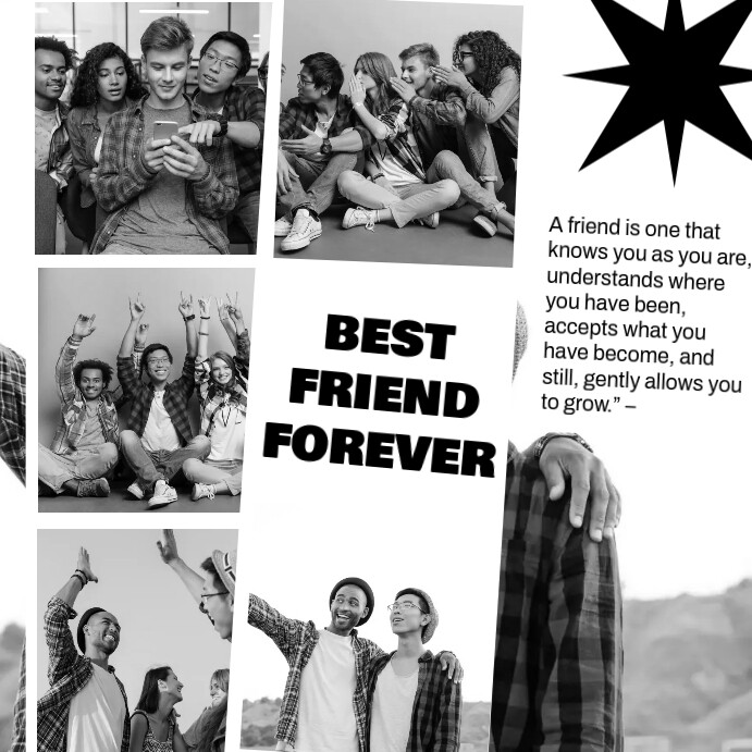 White Collage Friendship Collage Template Design Instagram Post