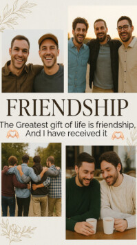 White Collage Friendship  Instagram Story template