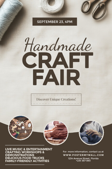 Fair Poster Examples White Collage Handmade Craft Fair Poster Template | PosterMyWall