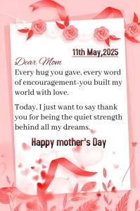 White Collage Happy Mother's Day  Pinterest Graphic template