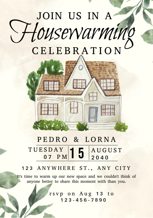 White Collage House Warming Party Invitation Template | PosterMyWall