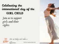 White Collage International Girl Child Day  Yard Sign Znak podwórkowy template