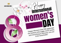 White Collage International Women's Day Celebration A6 template