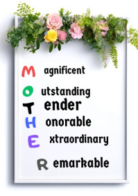 白色 Mother's Day A4 Template
