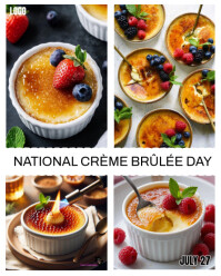 White Collage National Crème Brûlée Day  Instagram Portrait template