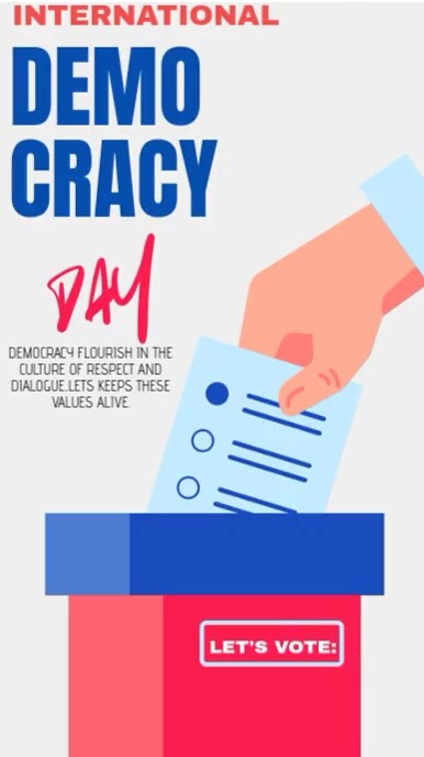 White Collage National Democracy Day Instagra Reel do Instagram template