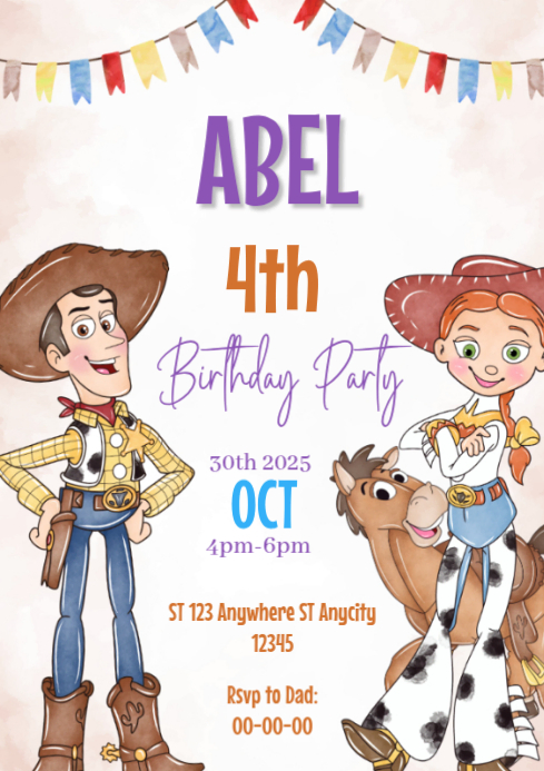 White Birthday Celebration A4 Template | PosterMyWall