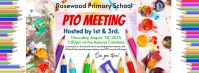 White Collage Pto Meeting Flyers Facebook Cov template