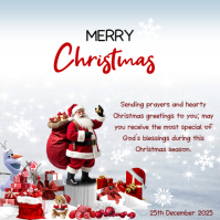 White Collage Red Blue Merry Christmas  Instagram Post template