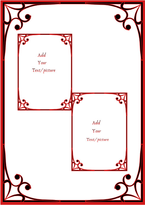 Plantilla de White Collage Red Frame A4 | PosterMyWall