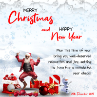 White Collage Red Merry Christmas And Happy New Year  Instagram Post template