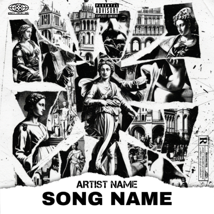 White Collage roman Album Cover Album Cover Template | PosterMyWall