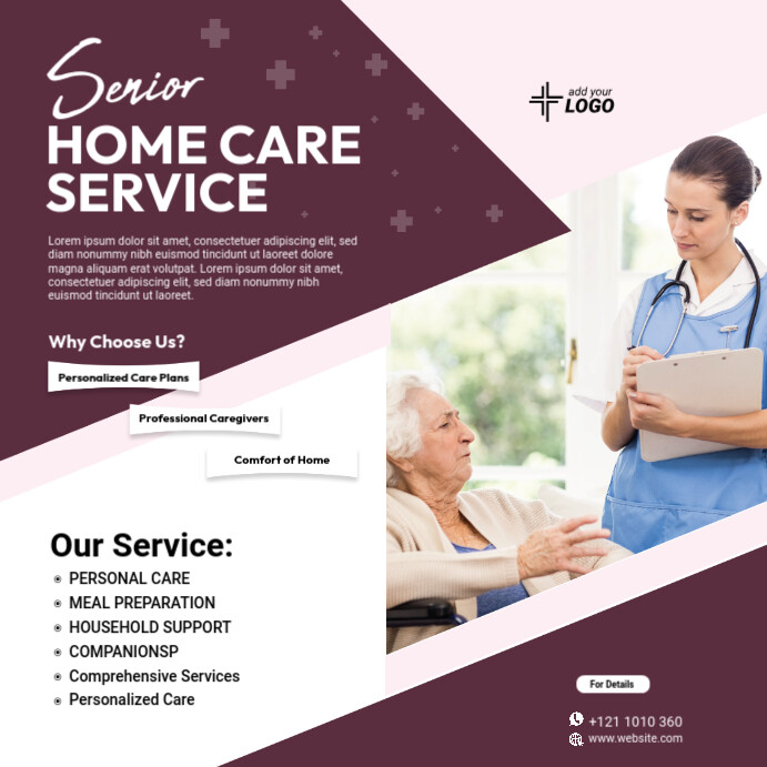 White Collage Senior Care Assisted Living Instagram Post Iphosti le-Instagram template