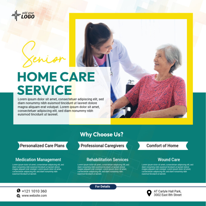 White Collage Senior Care Assisted Living Instagram Post Instagram-opslag template