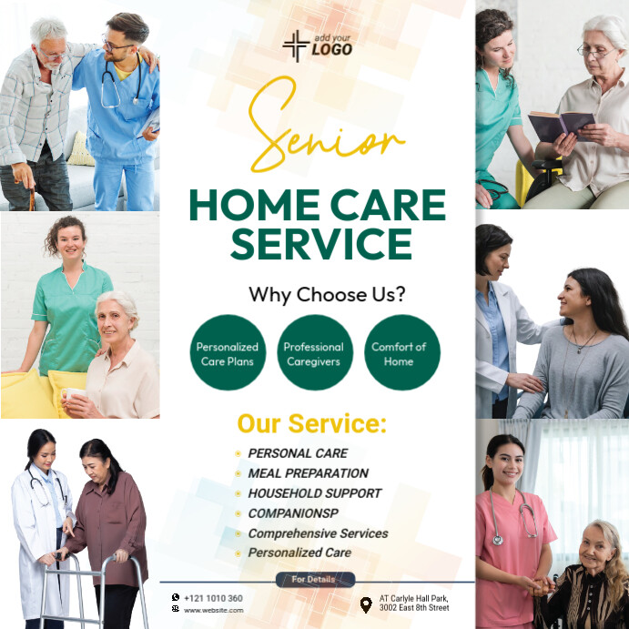 White Collage Senior Care Assisted Living Instagram Post template