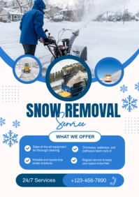 White Collage Snow Removal Service  A4 template