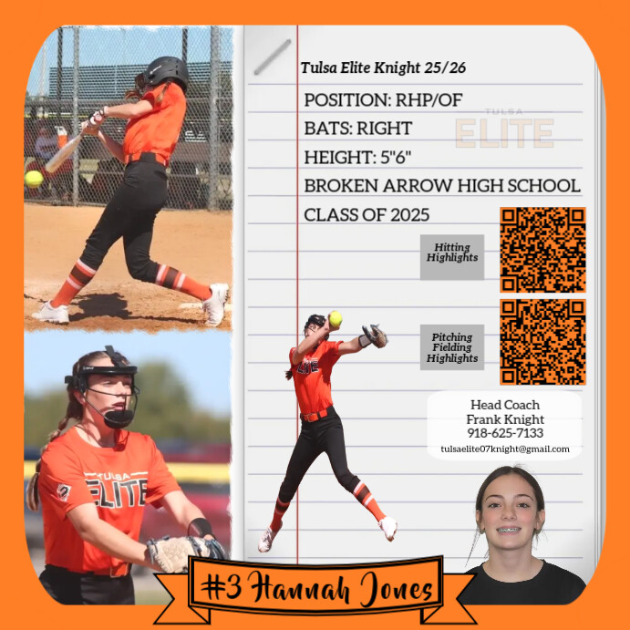 White Collage Softball Square (1:1) 方形(1:1) template