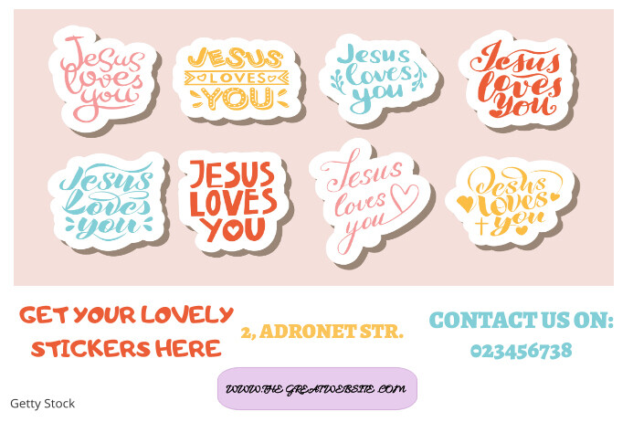 White Collage Stickers Poster Template | PosterMyWall