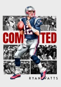 White Collage Super Bowl Football Nfl Championship A3 template