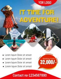 White Collage Travel Flyer (us Letter) template