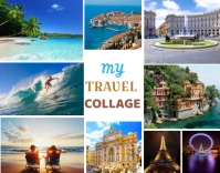 White Collage Travel  Poster/wallboard template
