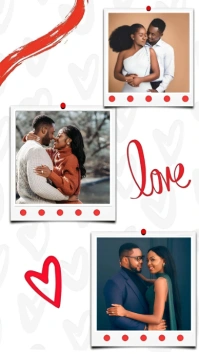 White Collage Valentine's Day Photo Frame  Whatsapp Status template