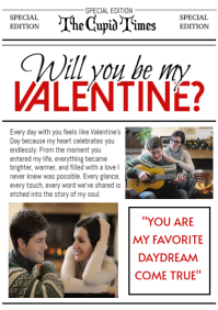 White Collage Valentine’s Day Newspaper Template A4