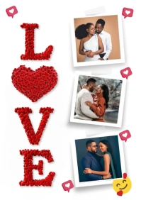 White Collage Valentine's Day Photo Frame A4 template