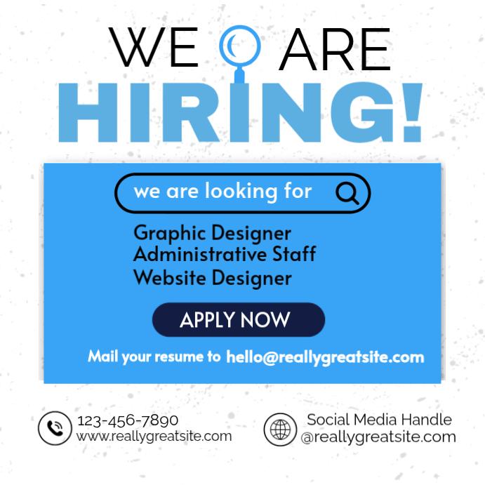 Plantilla de White Collage We Are Hiring New Jobs Post Flyers 2026 ...