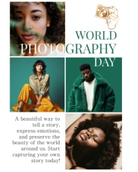 White Collage World Photography Day Instagram Portrait template