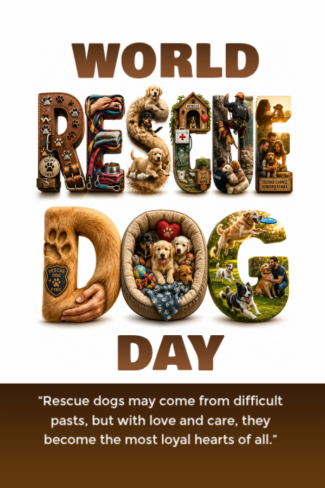 World Rescue Dog Day Posters Template | PosterMyWall