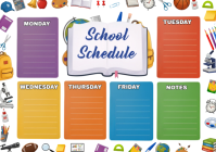 Biały School Schedule A4 Template