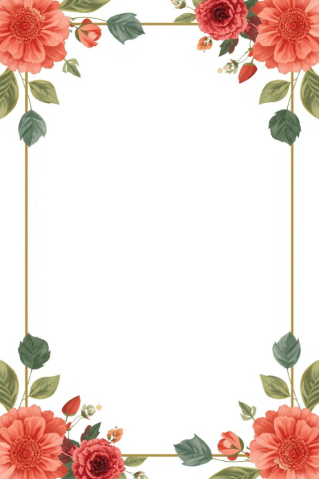 White Colourful Floral Border Poster Design | Flower Border Poster ...