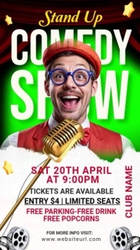 White Comedy Show Instagram Story template