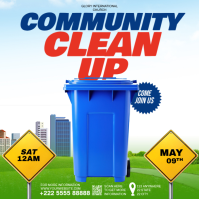 White Community Clean-Up Event Instagram Post Instagram-Beitrag template