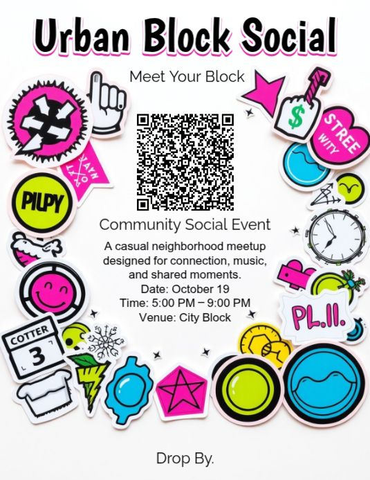 White Community Social Event Flyer Template | PosterMyWall