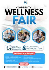 White Community Wellness Fair A3 template